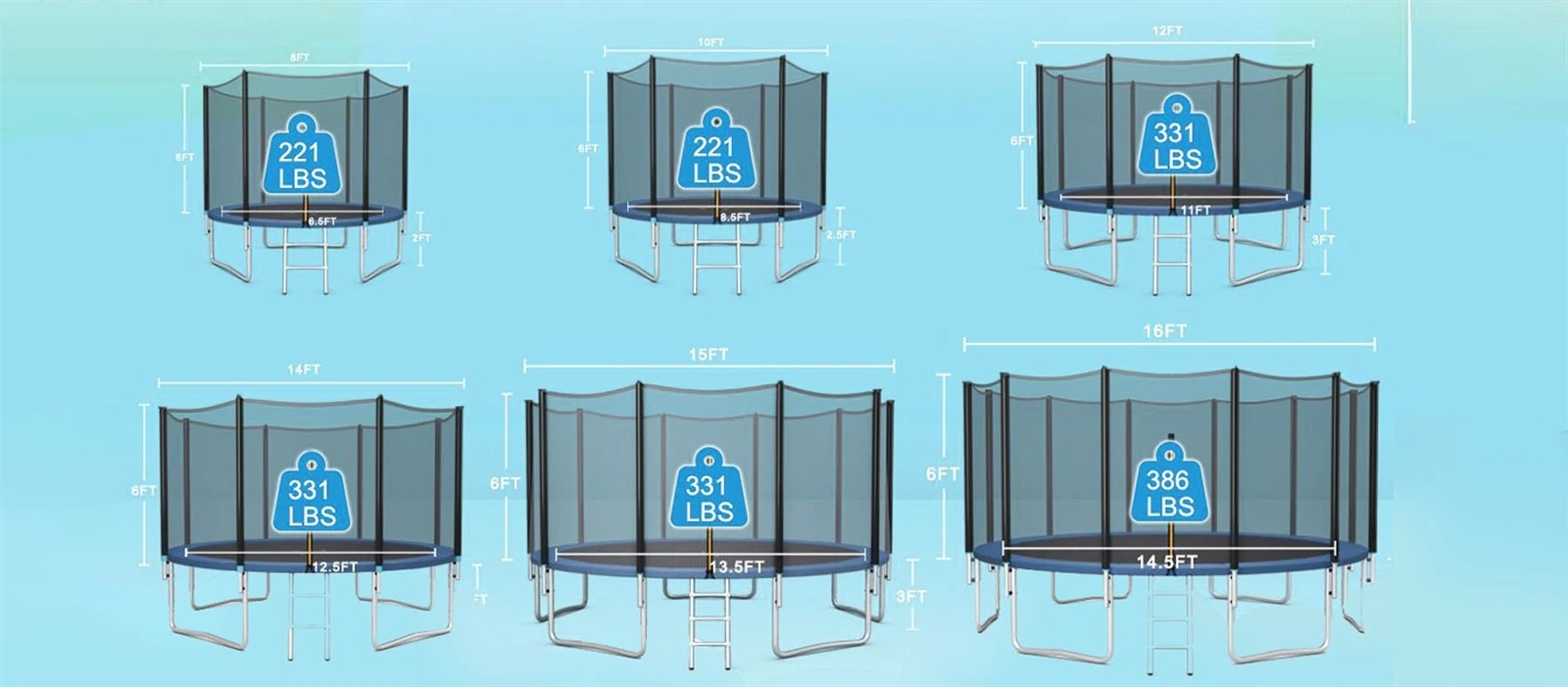 jump weight of garden trampoline