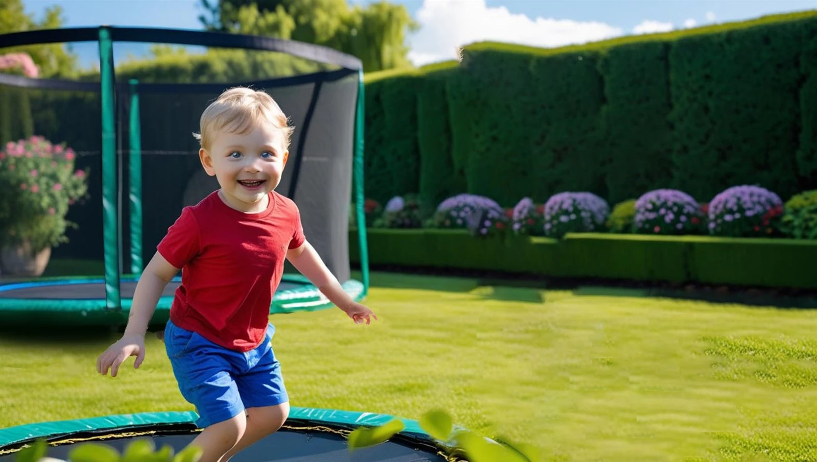 in-ground trampoline with safty net & without net