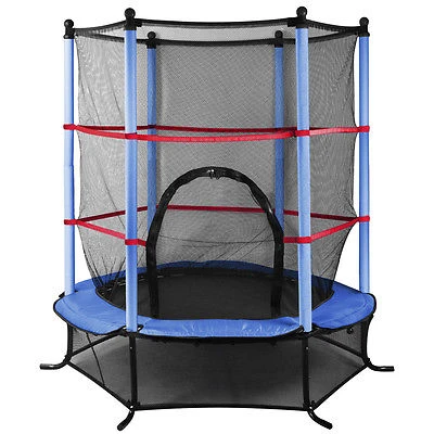 55 Inch Kids Yard Trampoline With Enclosure